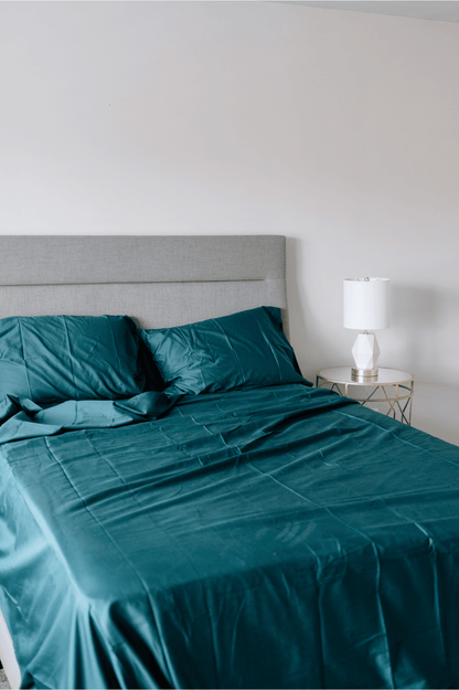 100% Organic Cotton Sheet Set - Mayura Teal