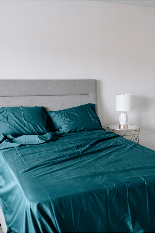 100% Organic Cotton Sheet Set - Mayura Teal